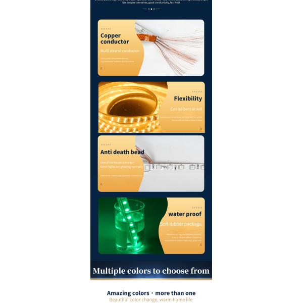 Single Color LED Flexible Strip Light 220V 110V IP65 Wanterproof