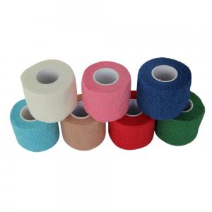 China Cotton Self-Adherent Cohesive Elastic Bandage Flexible Wrap Tape on sale