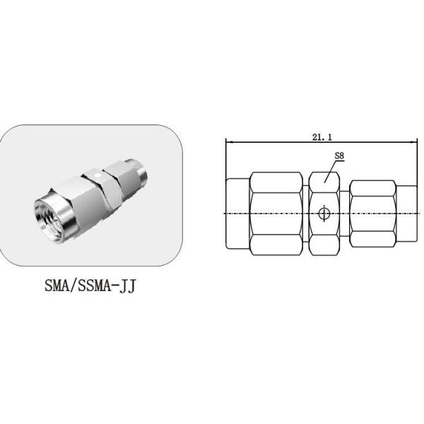 High Precision RF Adapter Connector SMA Female to SSMA Male High Reliability