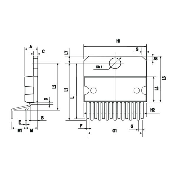 TDA7297 STMicroelectronics Audio Amplifier IC 15 Multiwatt Through Hole Mount