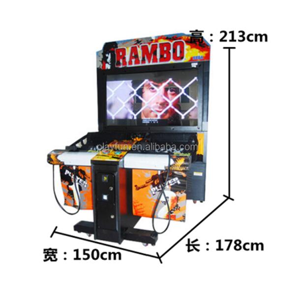 Hot Selling Coin Operated Indoor Arcade Game Machine Shooting Rambo Shooting Video Game Machine for Amusement Park