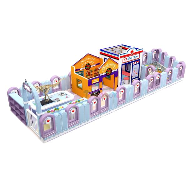 Buy Customized Indoor Playground Equipment Unique Themes Indoor Trampoline Playground With Slides at wholesale prices