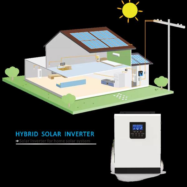 Output 25-60A Hybrid Solar Inverter , Stable Hybrid Inverter For Home