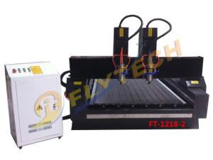 Quality Double Head 1218 stone cnc router machine with pulley for sale
