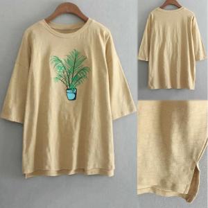 Quality China Manufacturer Women Embroidered Crew Neck T Shirt For Girl for sale