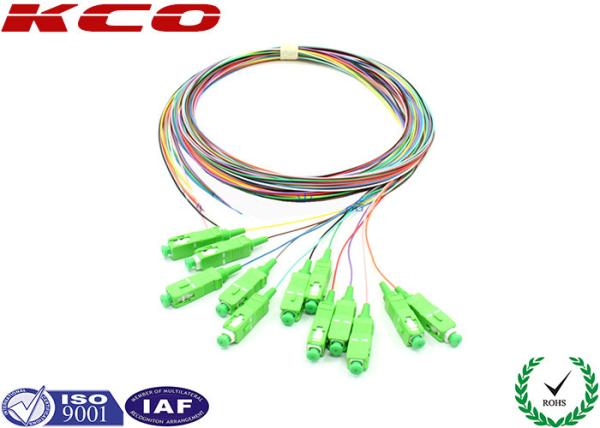 Buy SC/APC 12 Colors Multi-fibers Single Mode Monomode Optical Fiber Pigtail / SCAPC Pigtail at wholesale prices