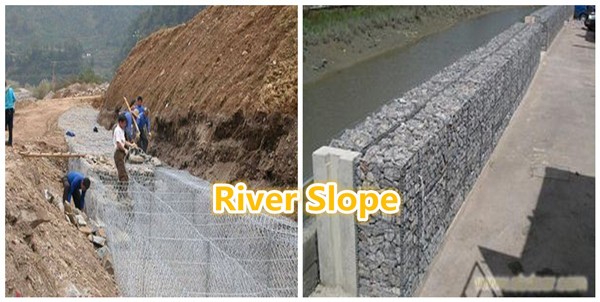Hot Dipped Galvanized Gabion Wire Mesh 2 x 1 x 1m / Welded Gabion Box