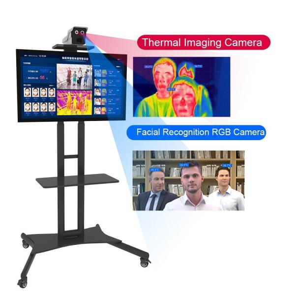 Buy LCD Face Recognition Thermometer Terminal Touchless Temperature Screening Kiosk at wholesale prices