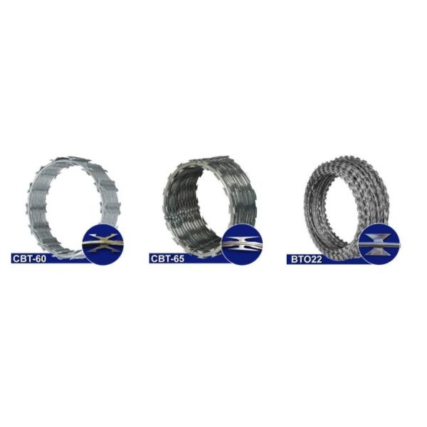 Safety Fence Galvanized Razor Barbed Wire 1.6-3.2mm Wire Diameter 7.5cm-15cm Barb Distance