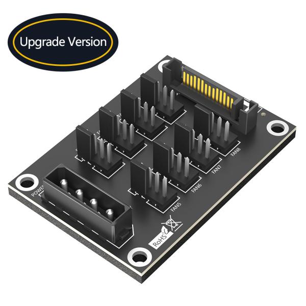 Buy 4-Pin or SATA 15-Pin to 8x 4-Pin Fan Splitter Hub for Sata 3.0 and Molex 4pin Interface at wholesale prices