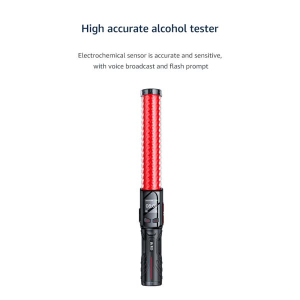 Blowing Induction Fuel Cell Alcohol Tester 5 Seconds Red Baton Breathalyzer BJL3