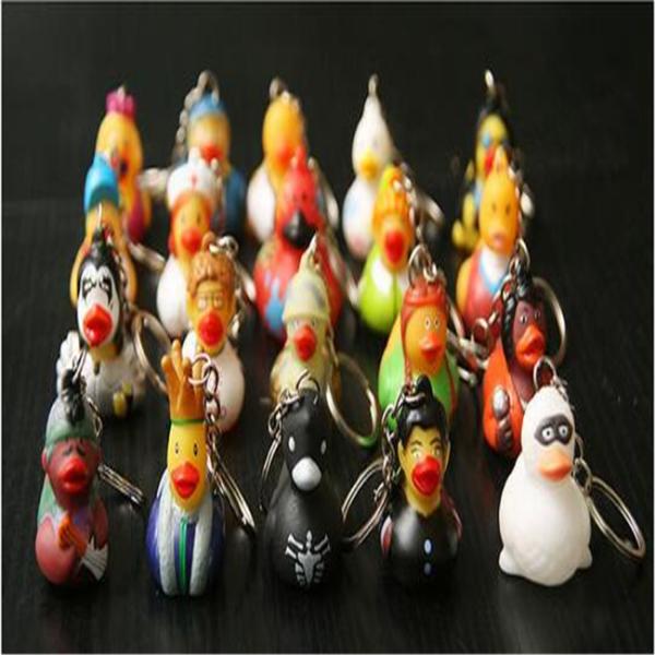 Children Funny Mini Duck Keychains Soft PVC Eco - Friendly Material OEM / ODM