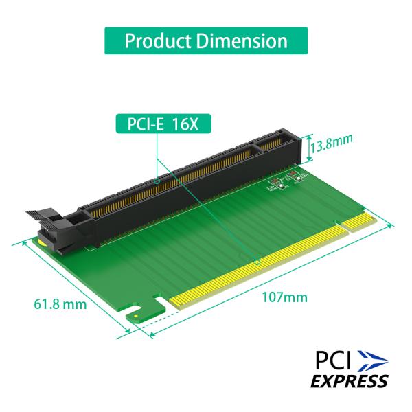 ZYX PCIe 16X 3.0 90 Degree Reverse Riser Card for 2U Server