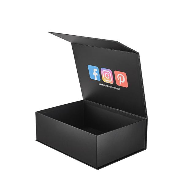 Quality Premium Matte Black Magnetic Rigid Boxes Custom Apparel Packaging Box for sale