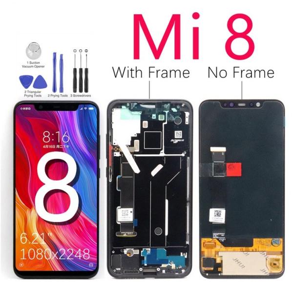 Buy Xiaomi Mi 8 LCD Display Screen Replacement with Frame without Frame For Xiaomi Mi8  Assembly Screen at wholesale prices