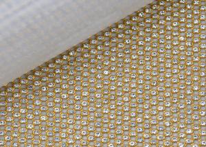 Quality 4MM Metallic Sequin Mesh Fabric , Crystal Rhinestone Decoration Metal Flake Fabric for sale