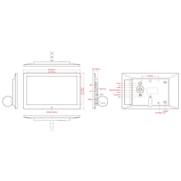 LED Backlight Full HD Touchscreen Monitor 10.1 Inch HD Panel 200cdm2 Luminance