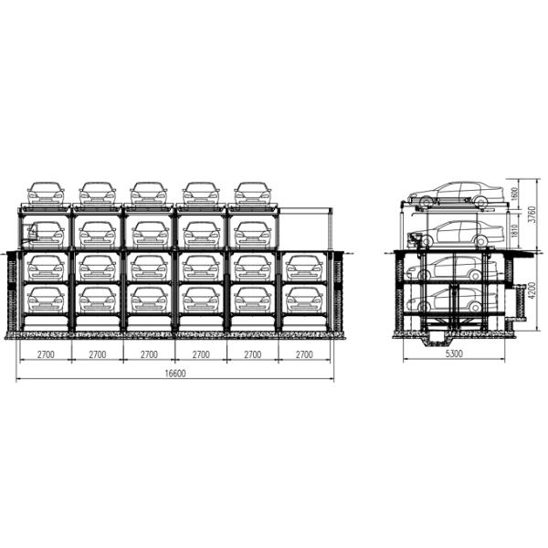 Pit Type Multi Floor Mechanical Smart Puzzle Parking System Automated Car Storage