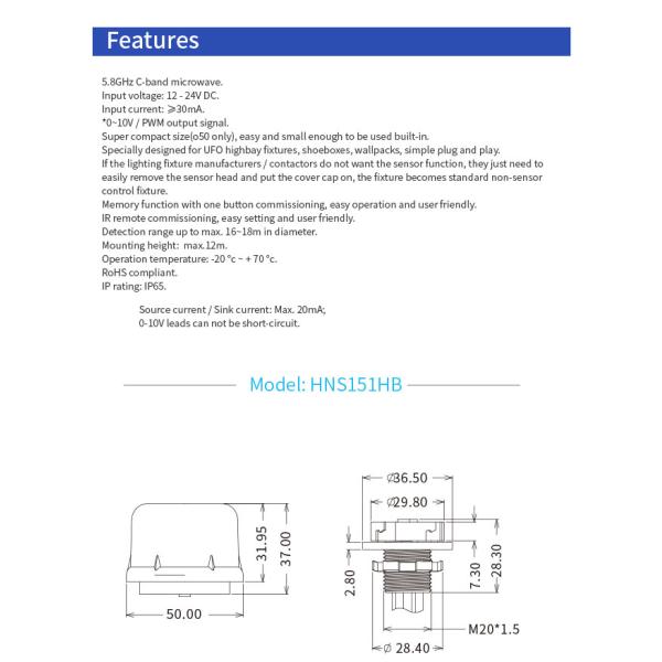 12m Mounting Height Zhaga Book 18 0-10v Dimming HNS151HB 30mA IP65