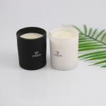 Glass Scented Jar Candle Matte White / Black Painting With Customized Packaging
