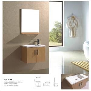 China Simple Wall Mounted Bathroom Vanity Cabinets , PVC Bathroom Vanity with Mirror on sale