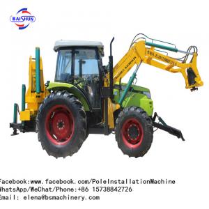 China Teardrop Flag Outdoor Pole Erection Machine Tractor Shovel Drilling With Crane on sale