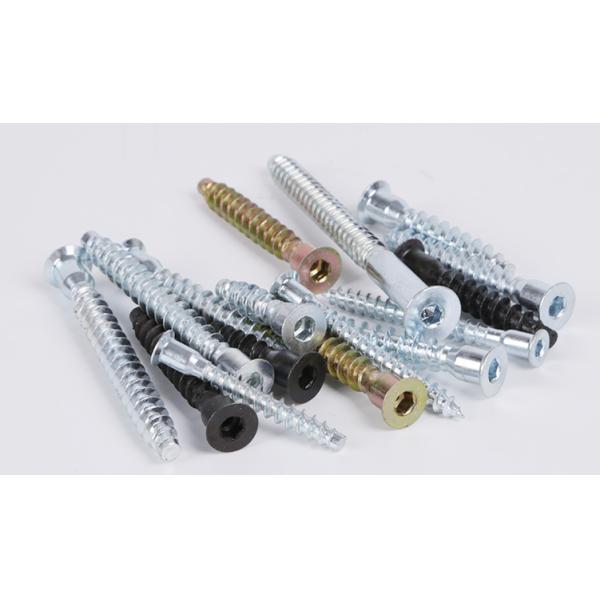 Yellow White Zinc Plated M7X50 Furniture Screw Hexagonal Socket Wooden Euro Confirmat Screw