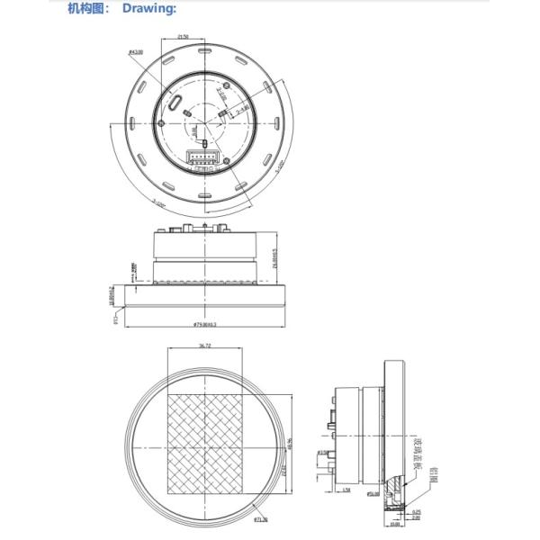 2.4 Inch Round Serial Port Display UART Mode 8N1 Application Of Household Appliance Knobs,65K (65536) Colors