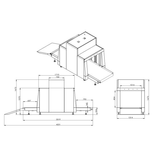 X Ray Scanner Big Dual Energy Baggage Parcel Inspection For Hotel Security