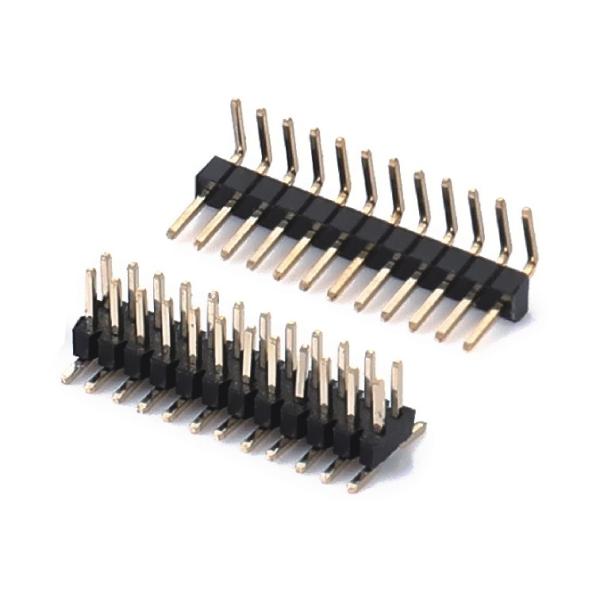 Buy 2.0mm Pitch H2.0mm Single Row Pin Header Connector 1 - 40 Pin Right Angle Dip at wholesale prices