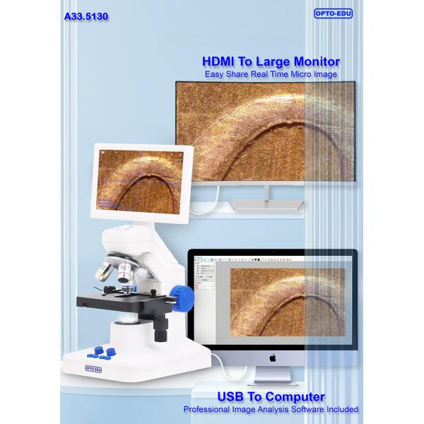 OPTO-EDU A33.5130 7" LCD Digital Microscope 55x-550x Magnification 8.0M CMOS