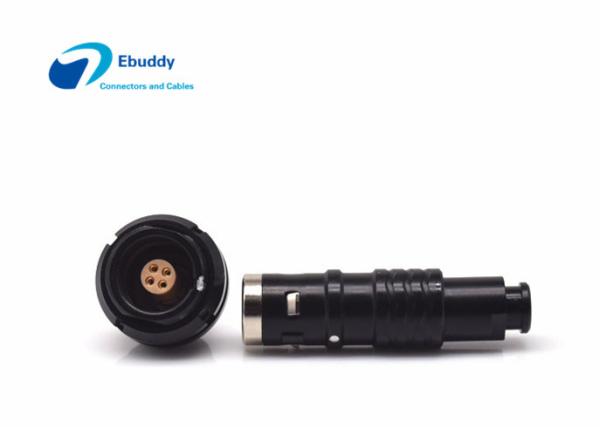 Black Color Plating Lemo Alternative Push Pull Circular Connectors 0K 4pin Plug