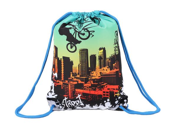 Buy Sublimation Printed Pull String Bag , Gym Custom Size String Sports Bag at wholesale prices