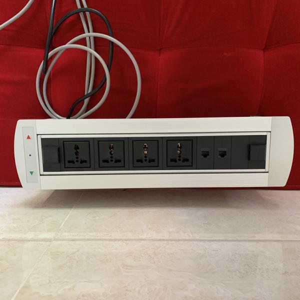 Desktop Socket Flip Up Power Outlet / Electrical Plug Socket For Conference Room
