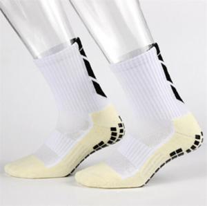 China 9 Colors Lattice Pattern Long Tube Football Socks for Men Cotton Anti Slip Soccer Socks on sale