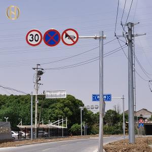 Quality Octagonal Shape Road Sign Pole  Galvanized Steel Traffic Sign Post for sale