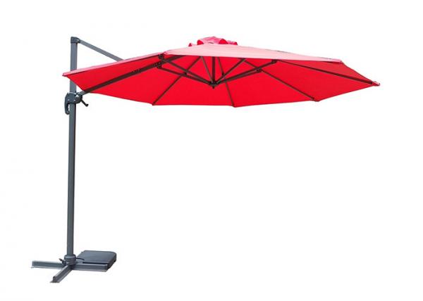 Round Alu Large Offset Patio Umbrella Waterproof Cantilever Parasol