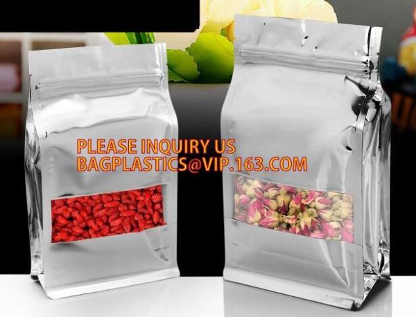 Custom Printing Aluminum Foil Flat Bottom Pouch Bag Wholesale Square Bottom Coffee Bean Snack Packaging Bag With Valve