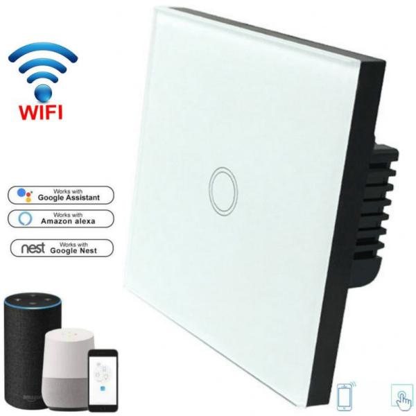 Buy Wireless WiFi Touch Switch interruptor wifi Wall Light Switch with Glass Panel eWelink App Smart Switch EU Standard at wholesale prices