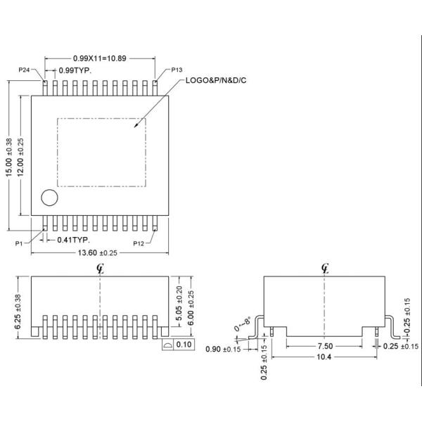 L22B006-0 SMD Single Port LAN Filter 10G Base - T Ethernet Transformer