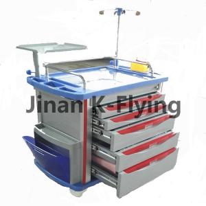 Quality Hospital Emergency Crash Cart ABS Rescue Medical Trolley Cart for sale
