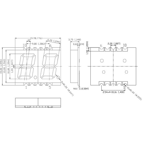 High Brightness Thin Digital Tube SMD Seven Segment Display 1 Digit