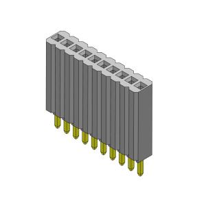 Quality Female Header Connector 1.27mm Single Row Straight Type 1*2PIN To 1*50PIN H=8.50mm for sale