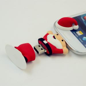 Quality Free sample christmas gift otg usb santa claus usb flash drive with 2.0/3.0 speed for sale