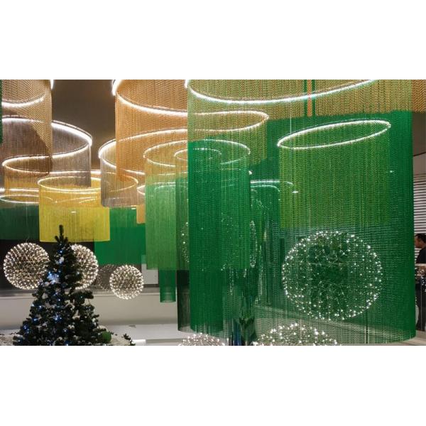 Decorative Anodized Aluminum Chain Link Curtain For Restaurant Partition