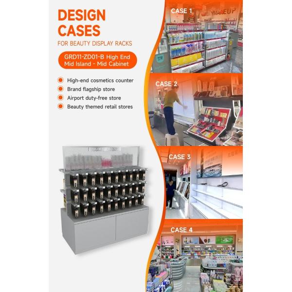 GDR11-ZD01-B Cosmetics Retail Display with LED Light Strips and Gray Glass for Mall Boutiques
