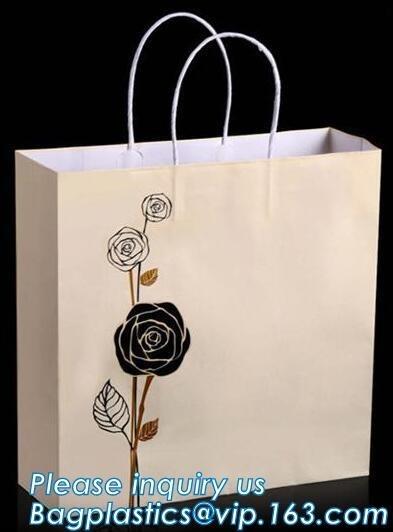 Buy Customized Browd Kraft Paper Shopping Bag with Handles for Clothing,OEM Custom Printing Small Luxury Gift Christmas Whit at wholesale prices