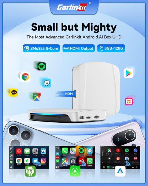 Buy Android 13 HDMI Output TBox UHD Wireless Adapter CarPlay Android Auto AI Box SM6225 8G 128Gb Support Youtube Netflix at wholesale prices