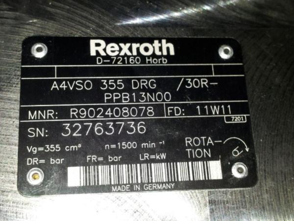 Buy Rexroth A4VSO355 Series Piston Pump A4VSO355DR/30R-PPB13N00 Stock available at wholesale prices
