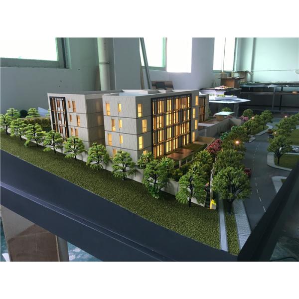 3d Residence Real Estate Model , Miniature Building Model With Trees Material